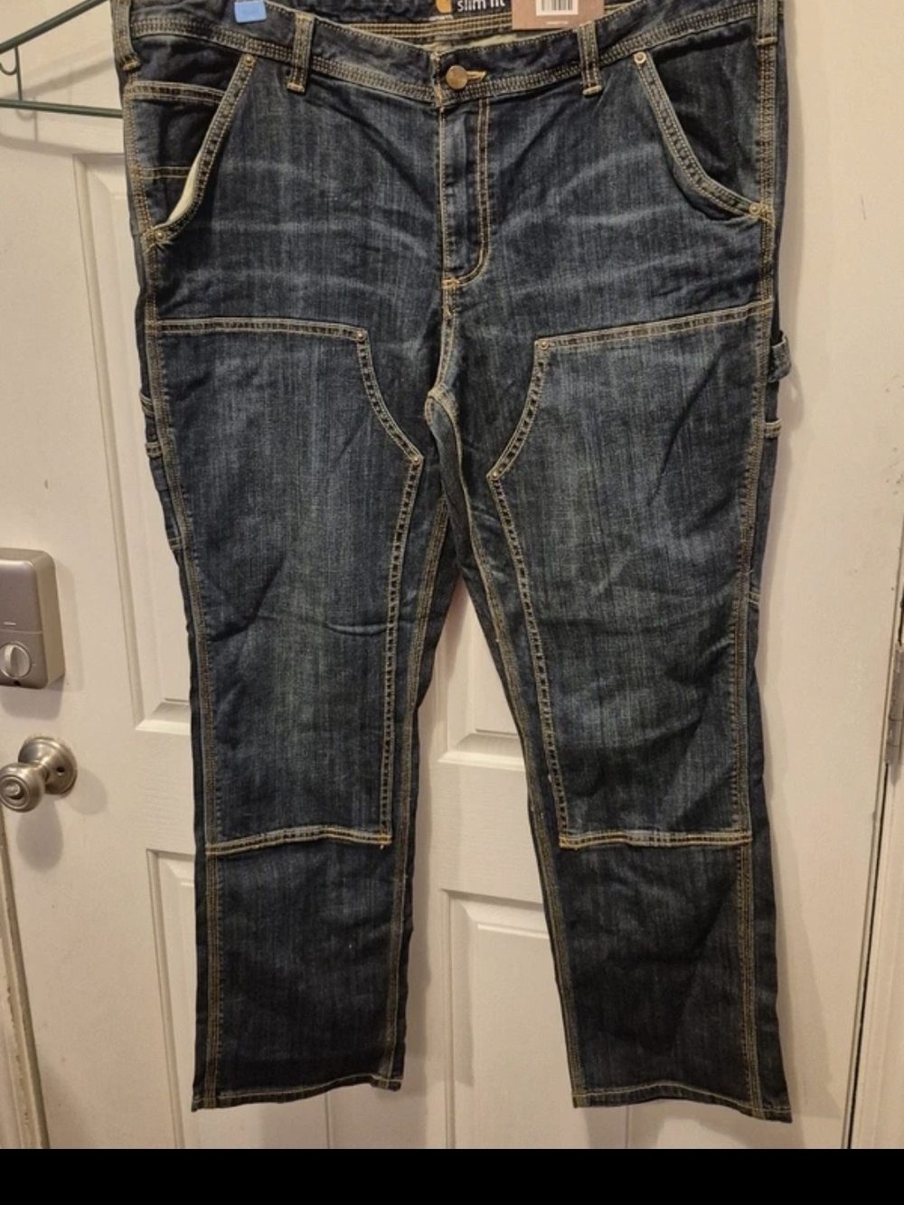 Carhartt Women’s Slim Fit Double-Front Dungaree Jeans – Size 18 Short – NWT